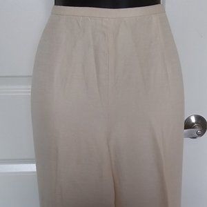 Silk-linen blend cream color slacks